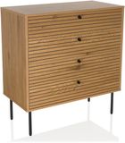 hjh LIVING Ladekast LINNO K 80x40x85 cm 4 laden eiken