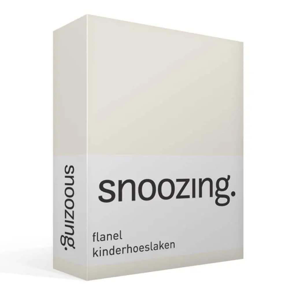 Snoozing Flanel Kinderhoeslaken - Wiegje (40x80 cm) - Ivoor