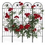 Merkloos / Sans marque Relaxdays Klimrek - met vlinder - zwart - 50x220 cm - set van 4