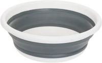 Storage Solutions opvouwbare Afwasteil / afwasbak - wit/grijs - ovaal - 38 x 14 cm - 8L - kunststof