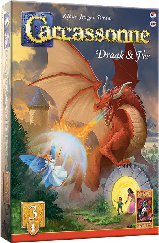 999 Games Carcassonne: Draak & Fee - Uitbreiding 3 - Nieuwe Versie - NL - EN