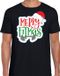 Bellatio Decorations Merry fitmas Kerstshirt / Kerst t-shirt zwart voor heren - Kerstkleding / Christmas outfit S