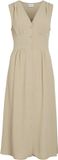 VILA Viskov S/L V-Neck Midi Dress/Ka Dames Jurk Frosted Almond