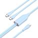 Watio Wave Kabel, USB-C mannelijk naar 2 x USB C mannelijk 1,5 m, blauw