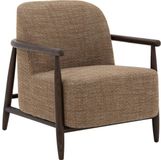 Goossens Fauteuil Fuzz - Stof - Bruin