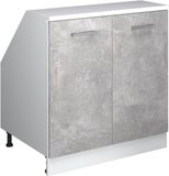 Vicco Rion Kast voor schuine wand – 80 x 81.6 cm met 2 deuren, kastromp 60 cm diepte Beton