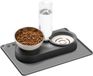 Unyqoos® Verhoogde dubbele kattenbak met waterfles en siliconen mat voor huisdieren