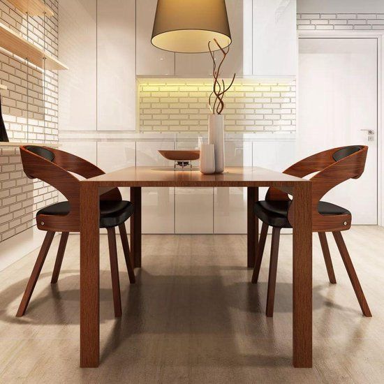 vidaXL Eetkamerstoelen 2 stuks kunstleer bruin