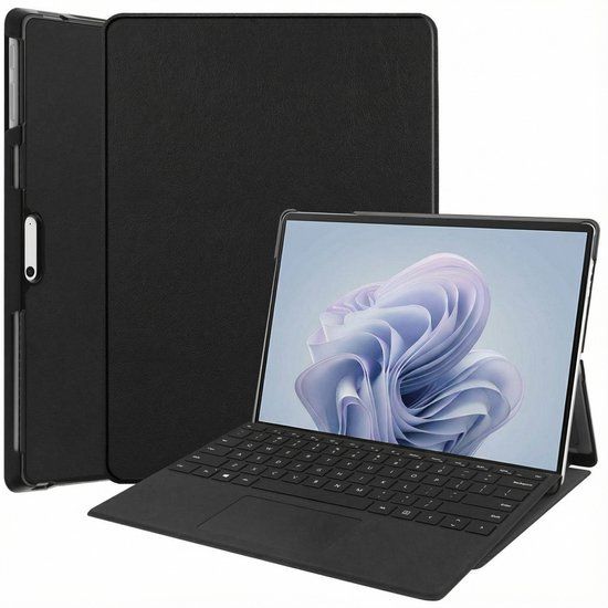 imoshion Tablet Hoes - Geschikt voor Microsoft Surface Pro 11/Microsoft Surface Pro 9/Microsoft Surface Pro 10 - Trifold Bookcase - Zwart