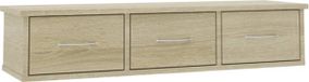 vidaXL Wandschap met lades 88x26x18,5 cm bewerkt hout sonoma eiken