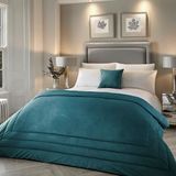 Soiree Groenblauwe fluwelen sprei - L220 x B 150 cm
