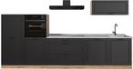 Vicco Complete keukeneenheid R-Line, Antraciet landelijk/Goudkleurig Eiken, 340 cm marmer werkblad