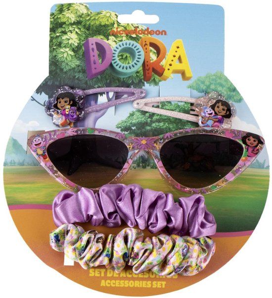 Beauty-set Dora de Ontdekkingsvriend zonnebrillen en haaraccessoireset