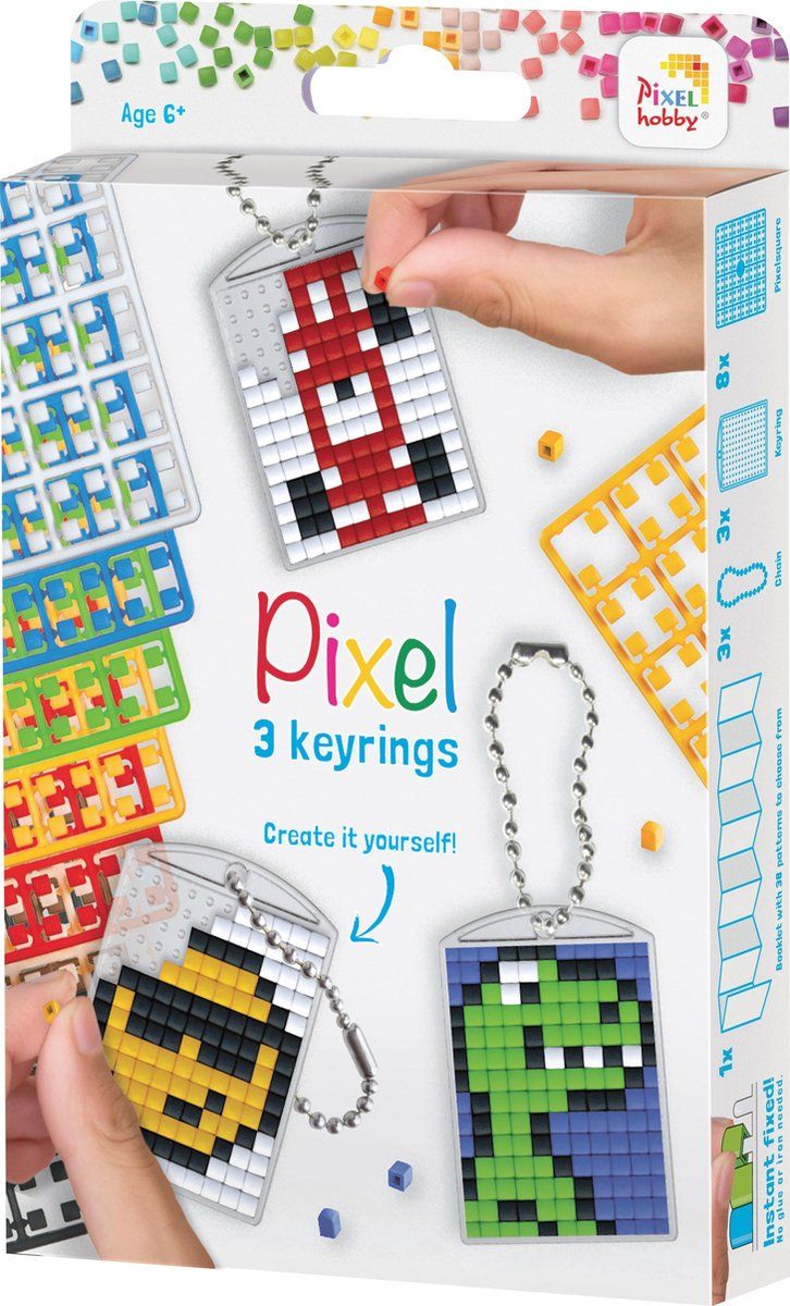 PIXELHOBBY medaillon set stoer zwart, wit, geel, rood