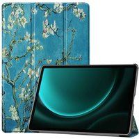imoshion Tablet Hoes - Geschikt voor Samsung Galaxy Tab S9 11.0 inch Plus / Galaxy Tab S9 11.0 inch FE Plus / Galaxy Tab S10 Plus - Design Trifold Bookcase - Kunstleer - Bloemen - Green Plant
