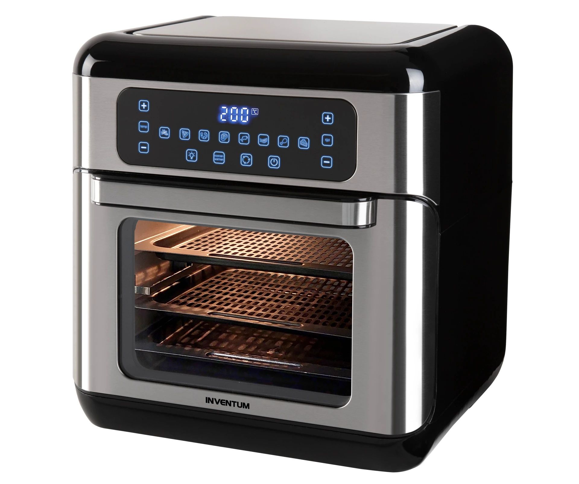 Inventum GF1200HLD Airfryer Oven - 12L - 8 Programs - 1500W - Black/Silver