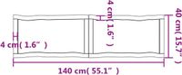 vidaXL Tafelblad natuurlijke rand 140x40x(2-4)cm eikenhout donkerbruin