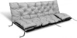 Aio Tuinkussens set - Bankkussen 100x60x50cm en 2 klein kussen 42 x 42 cm - Schommelbank kussen - Grijs