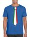 Bellatio Decorations Shoppartners Bv Supporters T-shirt - blauw - met vlag Italie kleuren stropdas - heren - korte mouw L