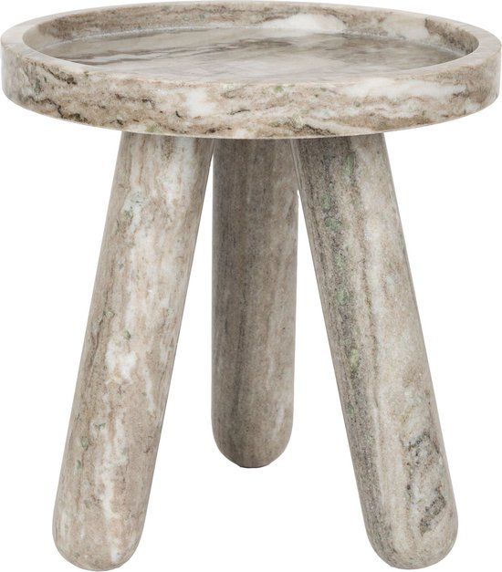 Zuiver Cosmopolitan Bijzettafel Rond Marmer - Bruin - 40 cm