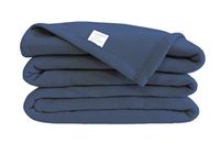 POYET MOTTE POLECO Fleecedeken, polyester, 180 x 220 cm, marineblauw