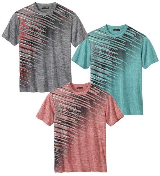 ATLAS FOR MEN Set van 3 T-shirts sport & vrije tijd Heren XL
