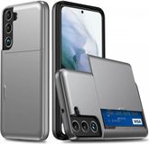 Selected by GSMpunt.nl Samsung Hoesje met Kaarthouder Slider Geschikt voor Samsung Galaxy S24 Plus | Back Cover Pasjeshouder Achterkant | Kaarthouder voor Twee Pasjes | Grijs
