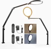 NEEWER Basics R18 Ringlamp met tafelstandaard/klem, set van 2, 3000 K-6500 K, dimbaar, volledig scherm, led-ringlamp voor videoconferentie, streaming, telefoon, selfieopname, laptop, computer
