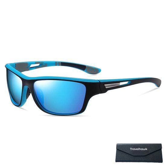 Travelhawk Zonnebril - Gepolariseerde Sportbril met UV400 Bescherming – Blauw