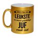 Bellatio Decorations Leukste en meest geweldige juf cadeau koffiemok / theebeker goudkleurig 330 ml