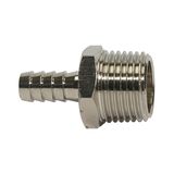 Riegler Schroefslangaansluiting "value line", R 1/8, voor slang LW 6, werkdruk max. 60 bar, bedrijfstemperatuur. Maximale 150 °C, MS vern.