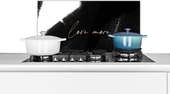 KitchenYeah Spatscherm keuken 70x30 cm - Abstract - Love more - Quotes - Aluminium