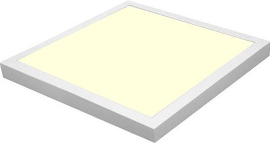 BES LED LED Paneel - 30x30 Warm Wit 3000K - 28W Opbouw Vierkant - Mat Wit Aluminium