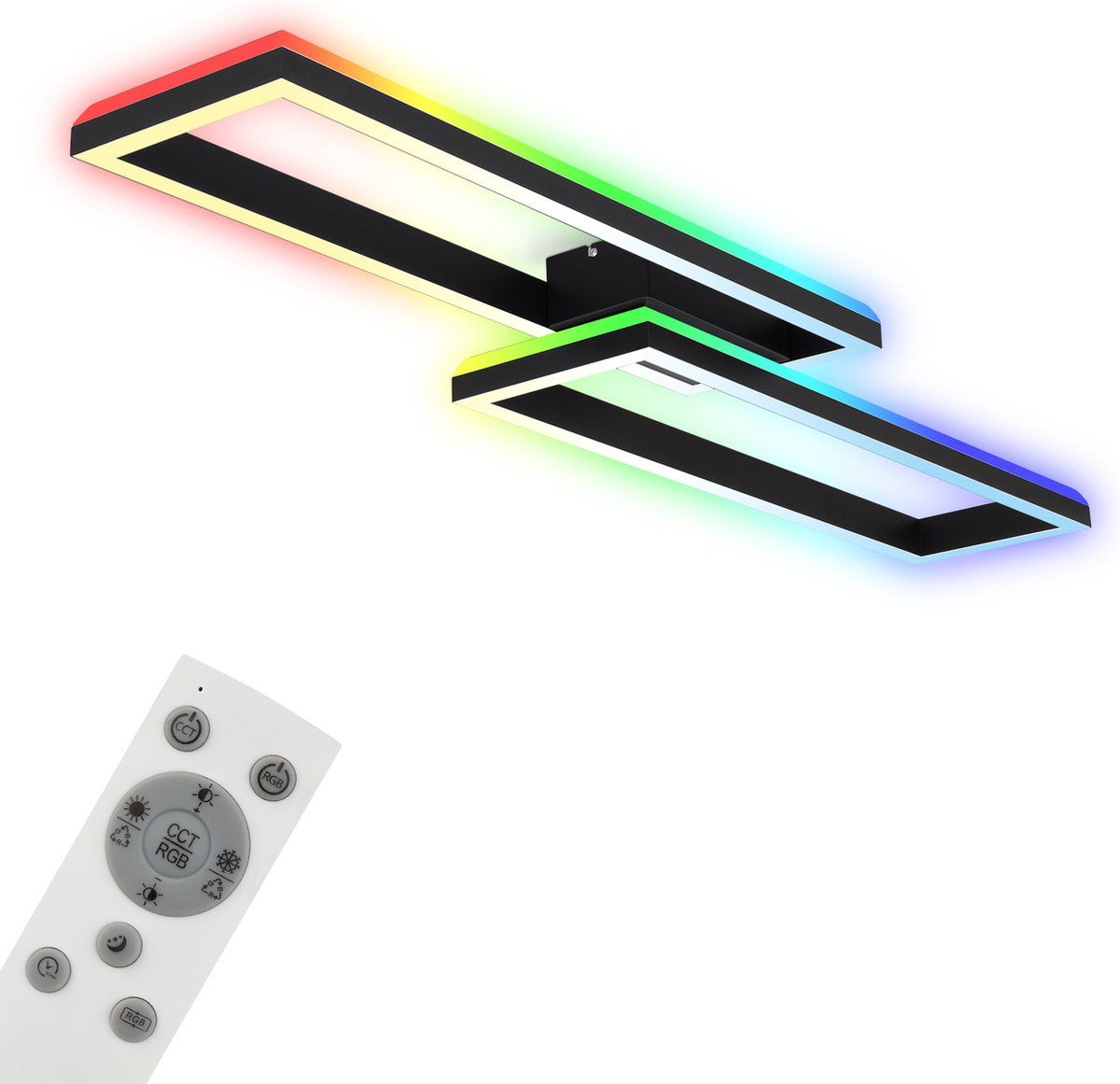 Briloner Leuchten FRAME BACK Plafondlamp - Zwart - RGB - CCT - 45W - Incl. Afstandsbediening