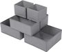 Hisdricus Set van 6 lade organizer systeem, opvouwbare opbergdoos, stoffen lade organizer voor het opbergen van ondergoed, kleding, bh's, sokken en stropdassen in de garderobe, grijs