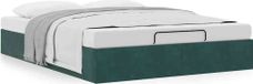 Maison Exclusive - Cadre de lit ottoman sans matelas vert foncé 140x190 cm velours