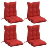 VidaXL Buiten kussen 4 st rood 100 x 50 x 7 cm