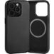 Apple Coque en Cuir pour iPhone 15 Pro - Mince pare-chocs (compatible MagSafe) - Noir