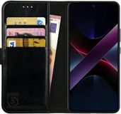Rosso Element Geschikt voor Xiaomi Poco X7 | Wallet Book Case | Portemonnee Hoesje | 3 Pasjes | Magneetsluiting | Stand Functie | Zwart
