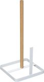 5Five Keukenrolhouder - ijzer/hout - 15 x 30 cm - wit