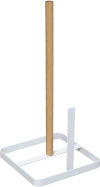 5Five Keukenrolhouder - ijzer/hout - 15 x 30 cm - wit