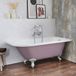 Hudson Reed Baignoire îlot demi-ronde classique 168,5cm x 75cm - Lupin Purple (Violet), avec pieds de baignoire blancs | Oxford