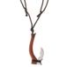 LGT JWLS Tribal Bone Wood Surfer kettinghanger Maori Fishhook