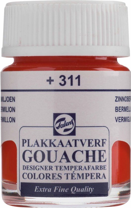 Talens Plakkaatverf Extra Fijn - Vermiljoen 311 - 16 ml Flacon