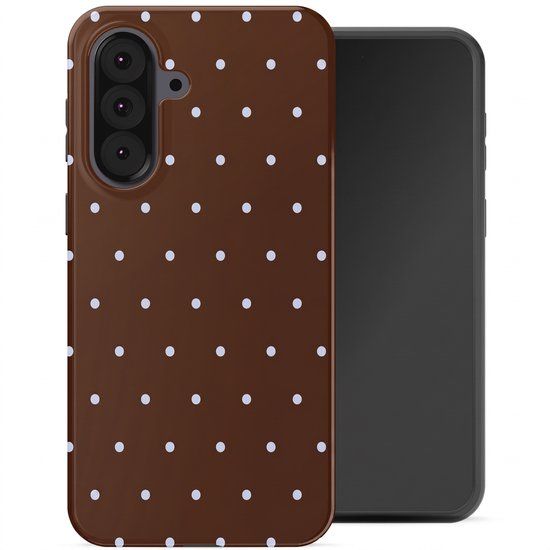 Selencia Hoesje - Geschikt voor Samsung Galaxy A37 (5G) - Backcover - Happy Dots Chocolate