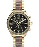 Timex Trend Dameshorloge, 38 mm, Armband Van Goudkleurige Legering, Zwarte Wijzerplaat, Goudkleurige Kast, TW2Y28300