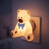 Cheqo Nachtlampje Beer - LED Stopcontactlampje voor Kinderkamer - Warm Wit