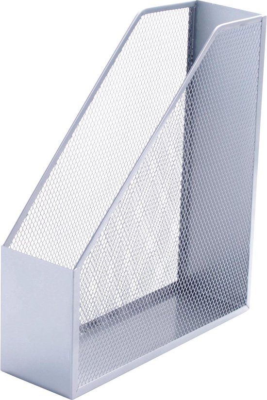 Q-CONNECT Tijdschrifthouder in mesh metaal, zilver - A4