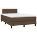 vidaXL Boxspring met matras, stof, donkerbruin, 120x190 cm