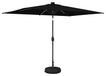Syfax Tuinparasol met LED-lampen en voet 2 x 3 m Polyester Zwart
